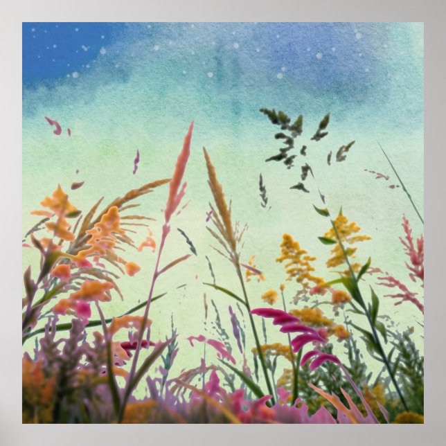 Póster Flores Silvestres Y Estrellas (Frente)