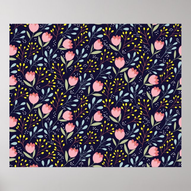 Póster Flores sin costura (Frente)