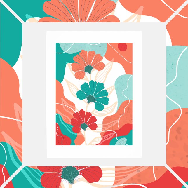 Póster Flores sobre fondo abstracto (Subido por el creador)