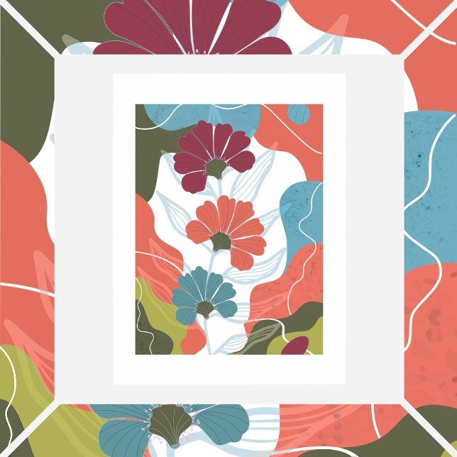 Póster Flores sobre fondo abstracto (Subido por el creador)