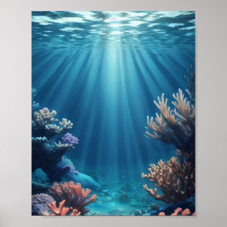 Póster flores Subacuáticas Arrecifes de coral