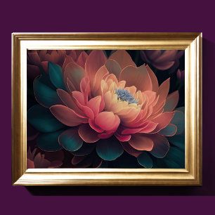 Póster Flores superiores pintadas Negrita 4:3