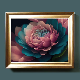 Póster Flores superiores pintadas Negrita 4:3