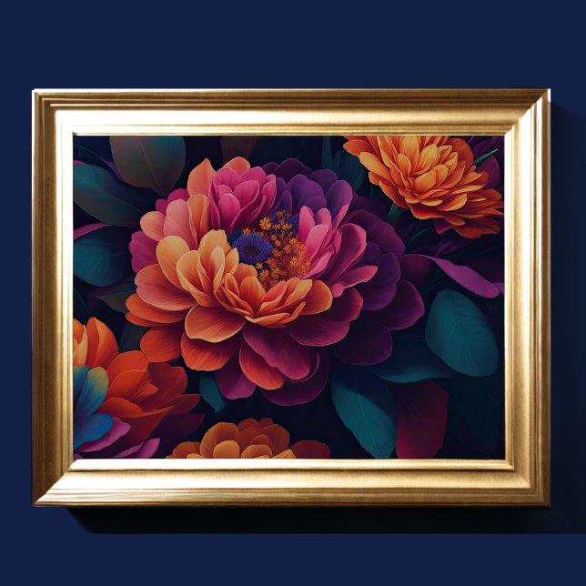 Póster Flores superiores pintadas Negrita 4:3 (Subido por el creador)