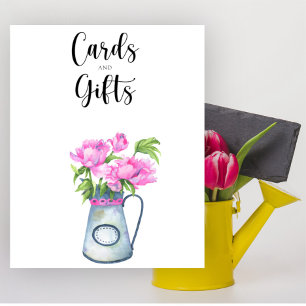 Póster Flores, tarjetas de ducha para bebés y regalos