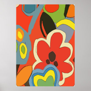 Póster Flores tropicales abstractas