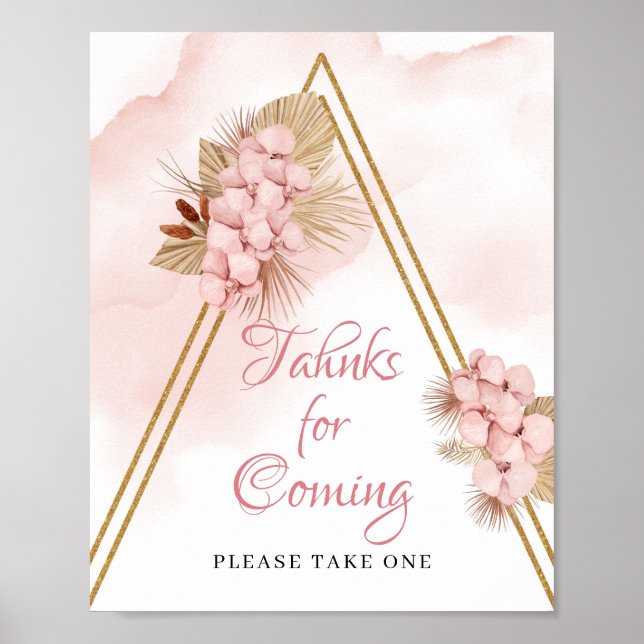 Póster Flores tropicales secas gracias por el Rótulo que  (Frente)