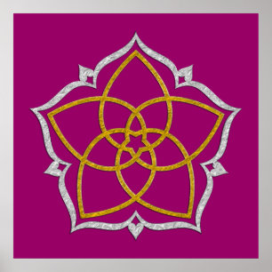 Póster FLORES VENUS / PLATA DE ORO Venusblume Lotus