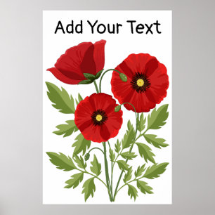 Póster Flores veraniegas alegres con adormidera