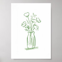 Flores Verdes | Botánica Mínima Dibujada a Mano
