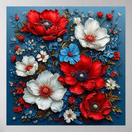 Póster Flores vibrantes