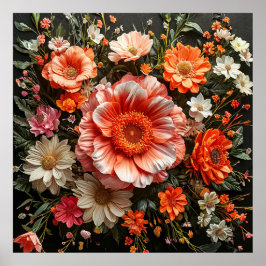 Póster Flores vibrantes