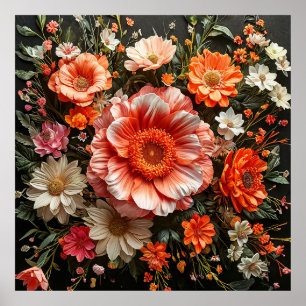 Póster Flores vibrantes