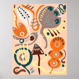 Póster Flores vibrantes rosadas