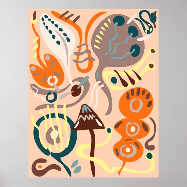 Póster Flores vibrantes rosadas (Frente)