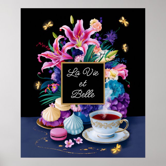 Póster Flores vibrantes y dulces La Vie et Belle (Frente)