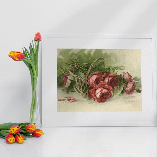 Póster Flores victorianas vintage, rosas rojas (Subido por el creador)