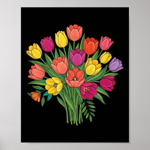 Póster Flores Vintage Jardinería Hombres Mujeres Niños