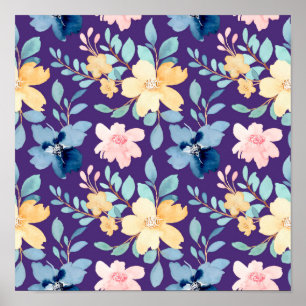 Póster Flores vintage sin foco