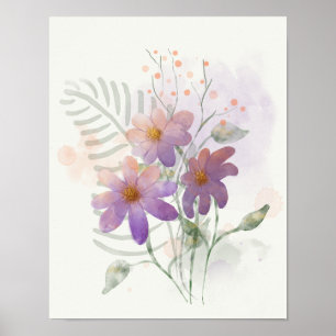 Póster Flores violetas
