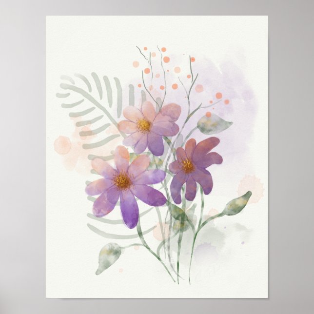 Póster Flores violetas (Frente)