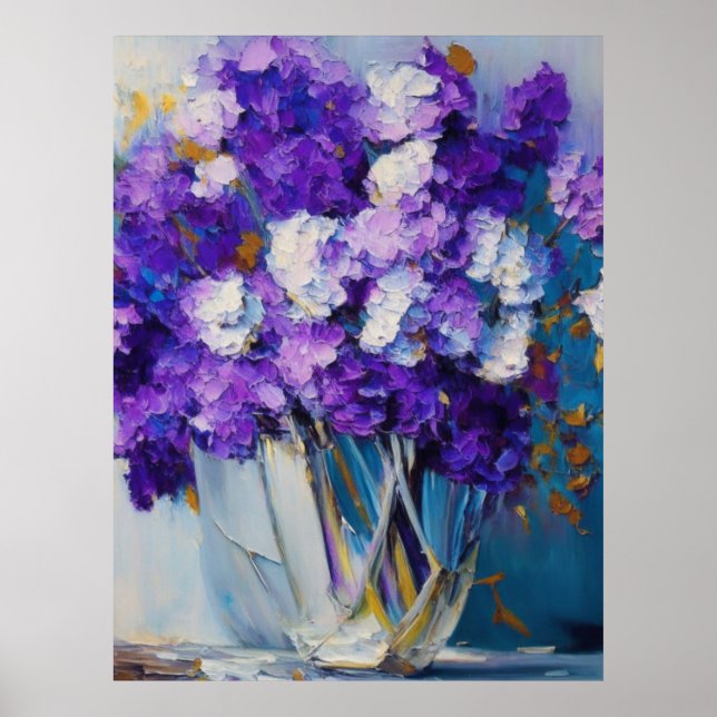 Póster Flores violetas de bonito (Frente)