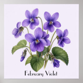 Póster Flores Violetas de Febrero