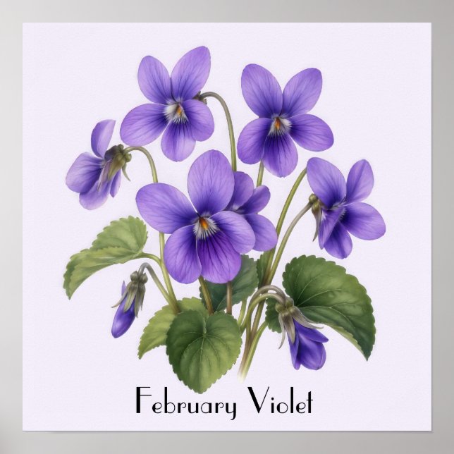 Póster Flores Violetas de Febrero (Frente)