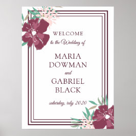 Póster Flores violetas elegantes. Poster de Rótulo botáni