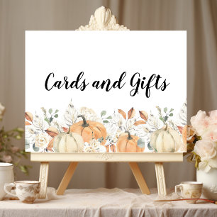 Póster Flores y calabazas acuáticas de moda de otoño