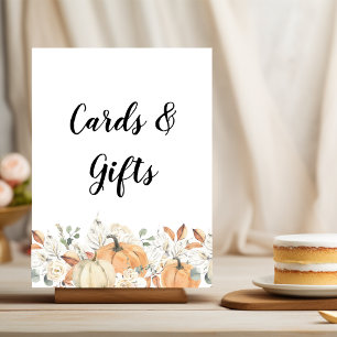 Póster Flores y calabazas acuáticas de moda de otoño