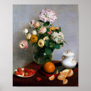 Póster Flores y fruta, Henri Fantin-Latour
