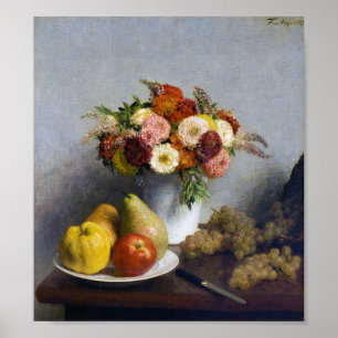 Póster Flores y fruta, Henri Fantin-Latour
