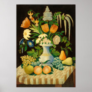 Póster Flores y fruta - Poster Bella Artes estadounidense