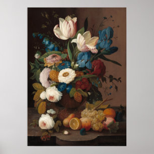 Póster Flores y fruta - Poster Bella Artes Severin Roesen