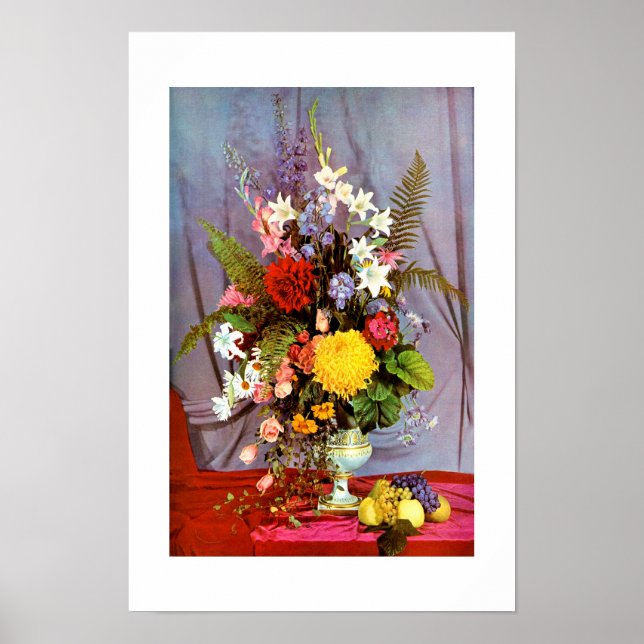 Póster Flores y frutas (Frente)