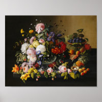 Flores y frutas antiguas de vida