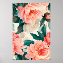Flores y hojas de acuarela
