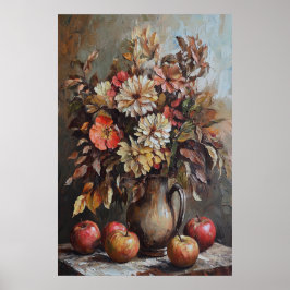 Póster Flores Y Manzanas De Otoño De 1074