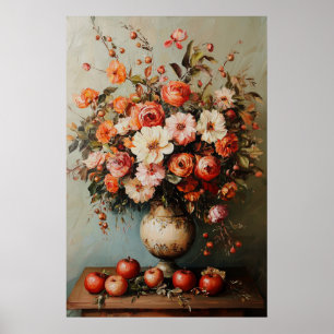 Póster Flores Y Manzanas De Otoño De 1077