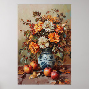 Póster Flores Y Manzanas De Otoño De 1080