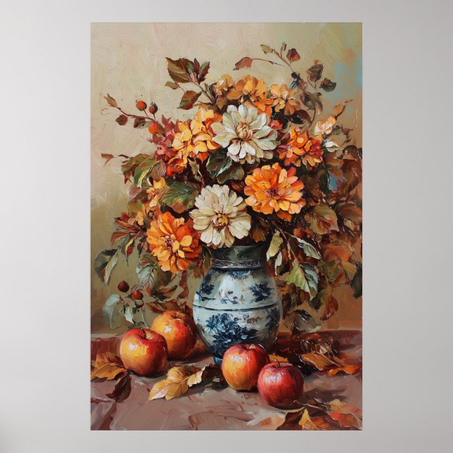 Póster Flores Y Manzanas De Otoño De 1080 (Frente)