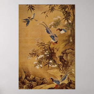 Póster Flores y Pájaro por Hsiao Yung