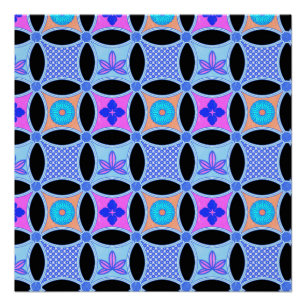 Póster Flores y patrones