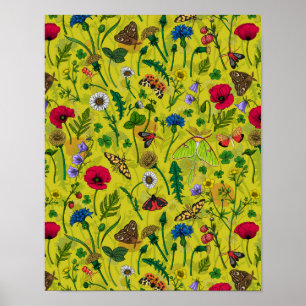 Póster Flores y polillas silvestres 2