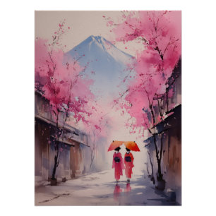 Póster Flores y Silencio – Paseo bajo el Sakura