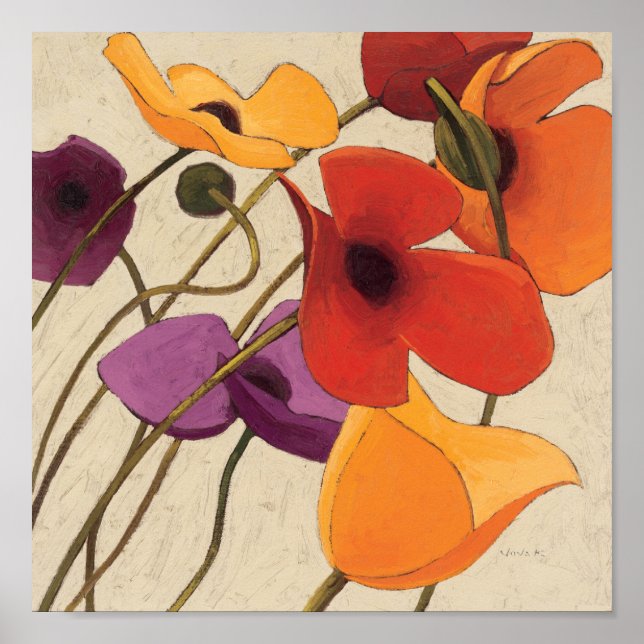 Póster Flores y tallos de primavera (Frente)