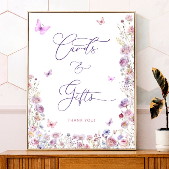 Póster Flores y tarjetas de flores silvestres rosadas púr (Subido por el creador)