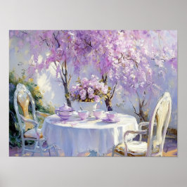 Póster Flores y té