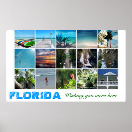 Póster Florida Desearía que estuvieras aquí el collag de